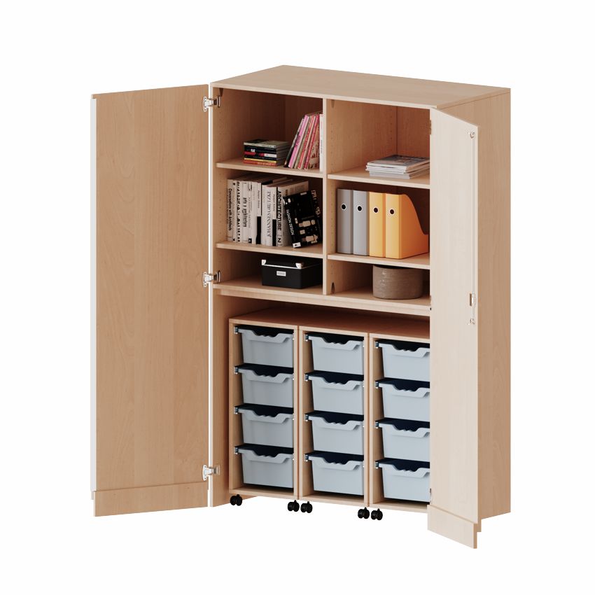 Garagenschrank 5 OH, mit 12 Boxen L, 4 Dekore